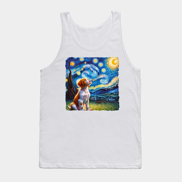 Starry Brittany Portrait - Dog Portrait Tank Top by starry_night